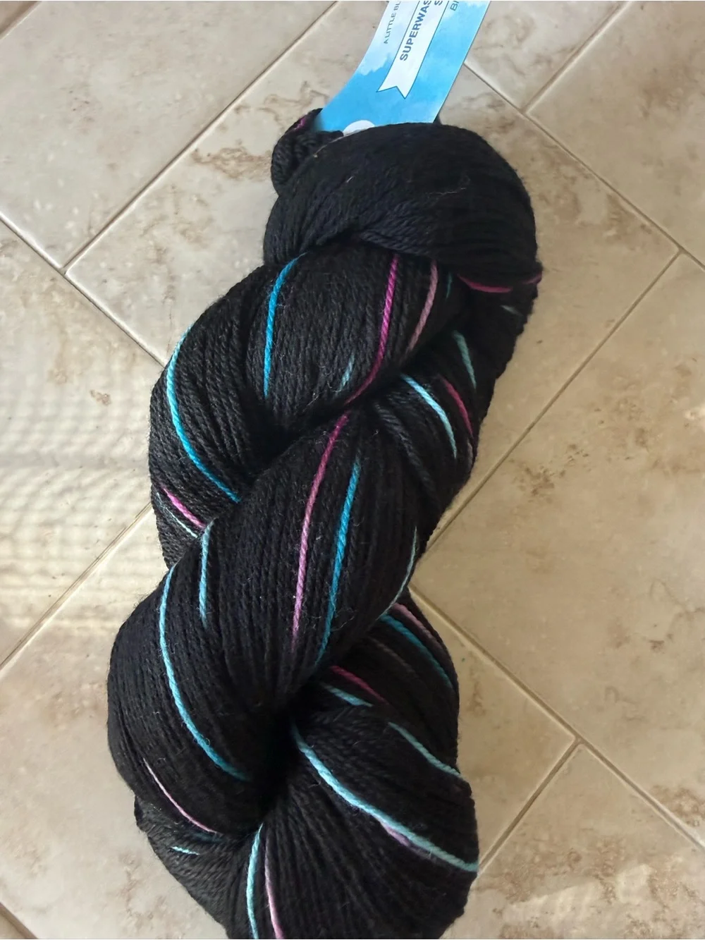 Superwash Merino Sock Splash Yarn - Black Sea